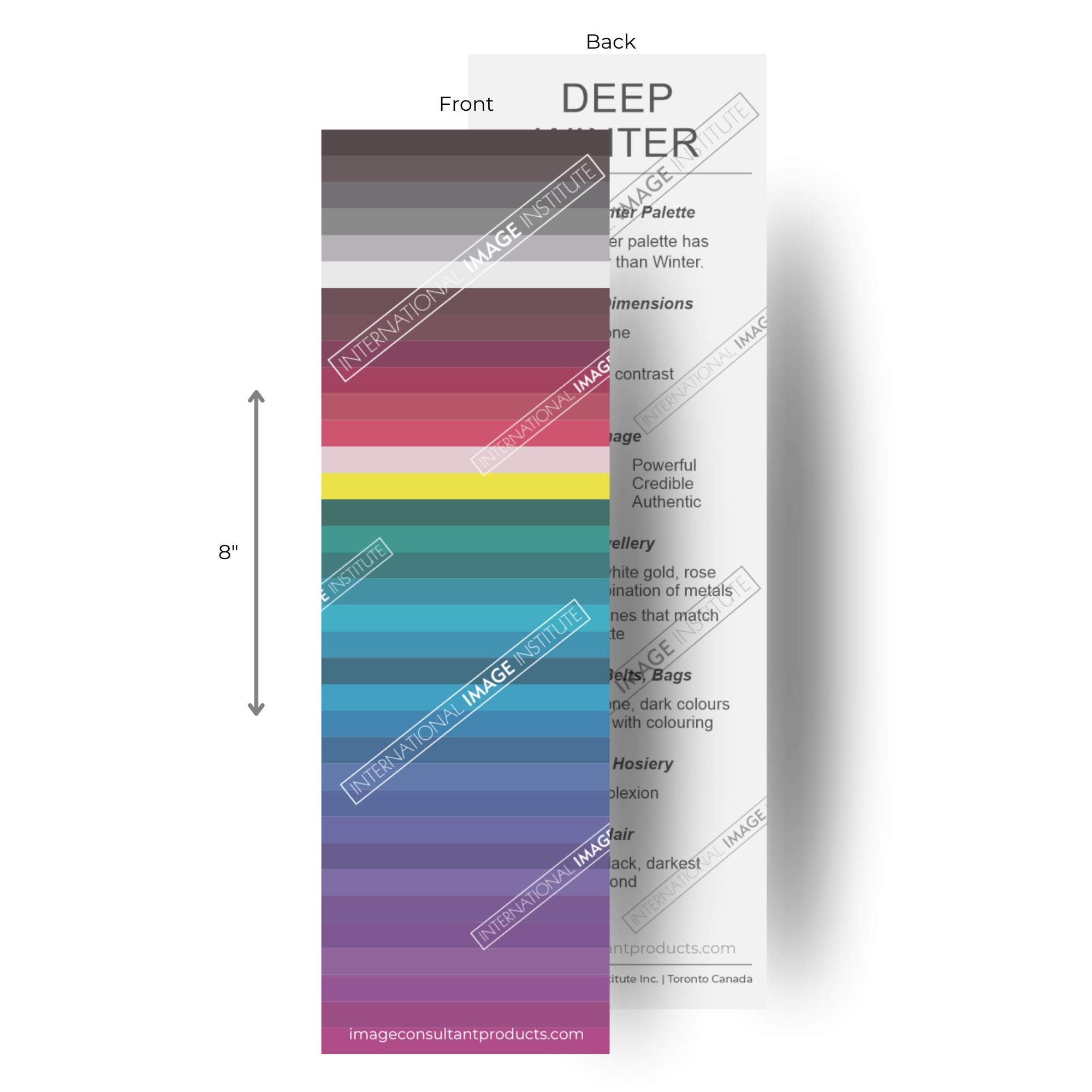 color analysis deep winter palette product strip