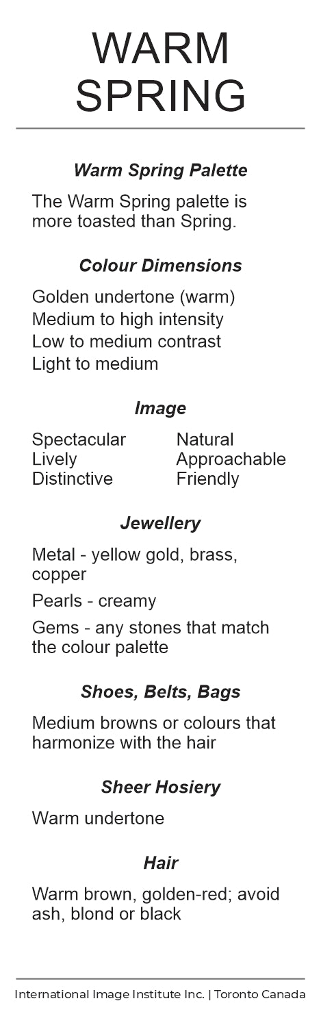 Color Analysis Flags Warm Spring Colour analysis warm spring palette – International Image Institute